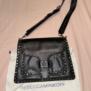Rebecca Minkoff Black Studded Leather Shoulder Bag